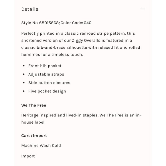 Free People We The Free Railroad Striped Ziggy Shortalls - Picture 4 of 13